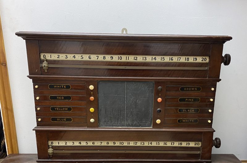 antique mahogany snooker billiards score board