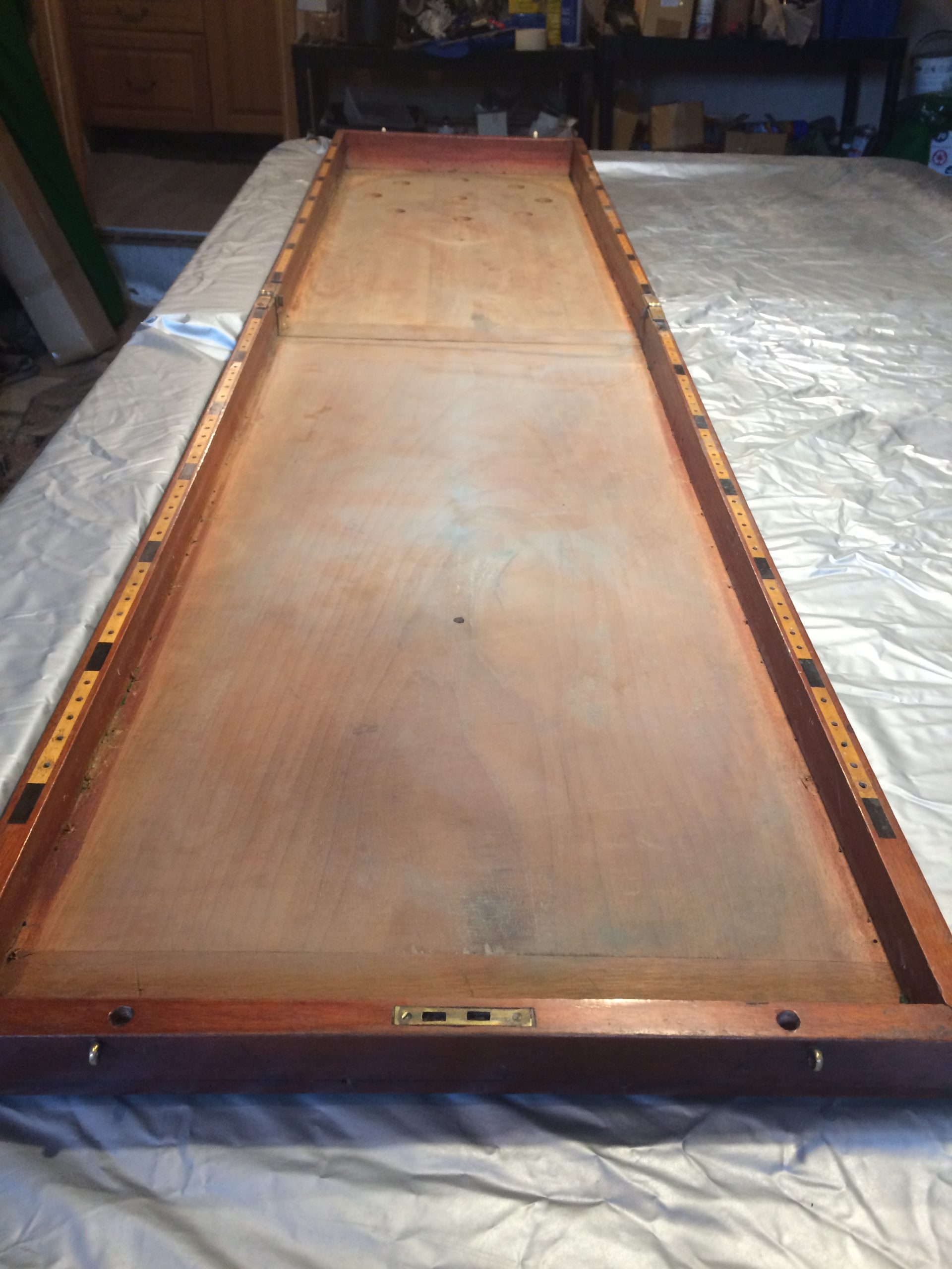 Antique folding Bagatelle table John Billiards