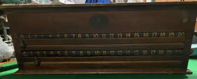 Antique Victorian Thurston & Co mahogany roller scoreboard
