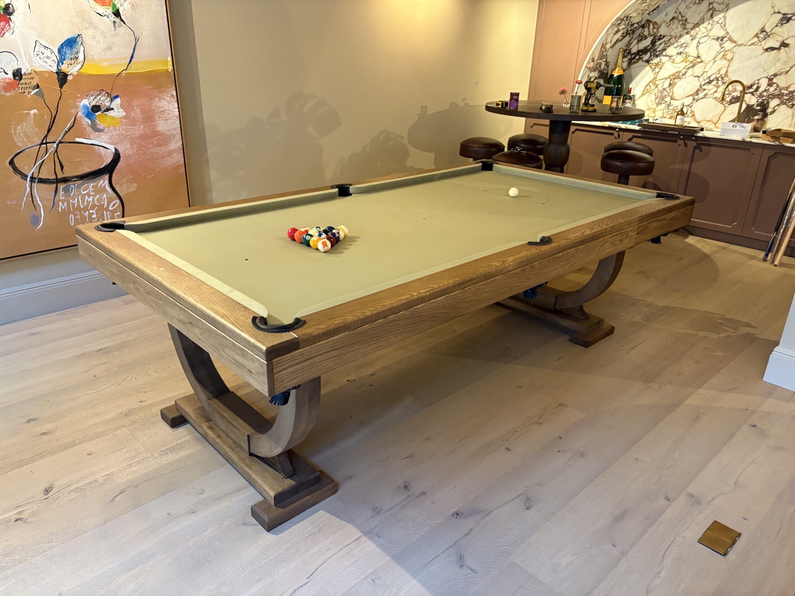Bespoke Oak 8ft snooker/pool table - John Bennett Billiards