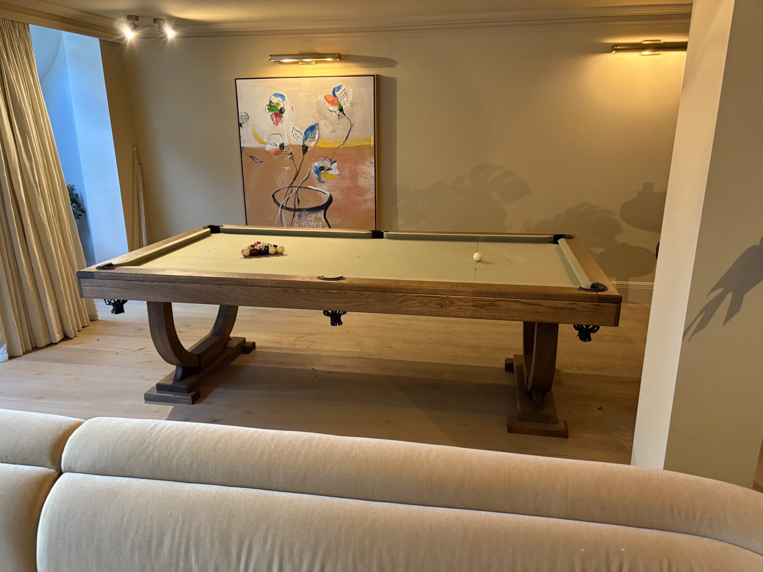 Bespoke Oak 8ft snooker/pool table - John Bennett Billiards